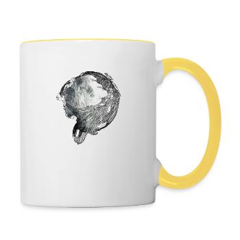 Elfe fantaisie dans la lune - Mug contrasté - blanc/jaune - Droite