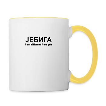 jebiga anders - Tasse zweifarbig - Weiß/Gelb - Rechts