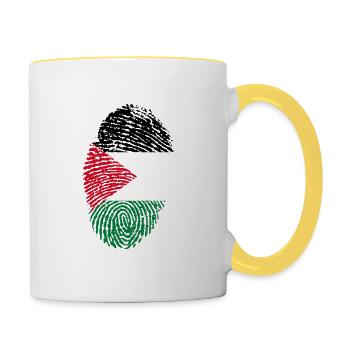 Palästina - Tasse zweifarbig - Weiß/Gelb - Rechts