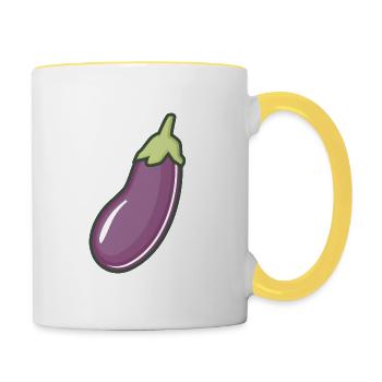 Aubergine - Mug contrasté - blanc/jaune - Droite