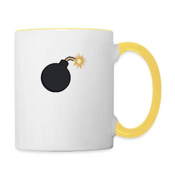 Bombe - Mug contrasté - blanc/jaune - Droite