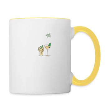 Maman a besoin d’un cocktail fête alcool cadeau - Mug contrasté - blanc/jaune - Droite