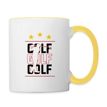 Golf - Tasse zweifarbig - Weiß/Gelb - Rechts