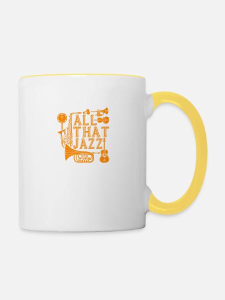 Alle Jazz - Tasse zweifarbig - Weiß/Gelb