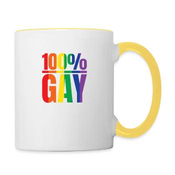 Zertifiziert Gay - Tasse zweifarbig - Weiß/Gelb - Rechts