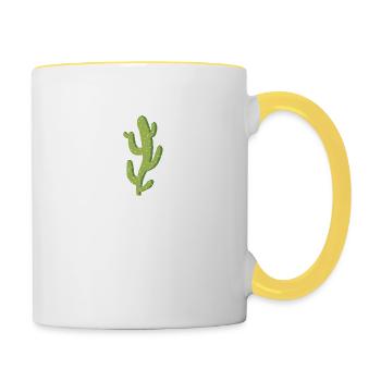 Nicht umarmen - Tasse zweifarbig - Weiß/Gelb - Rechts