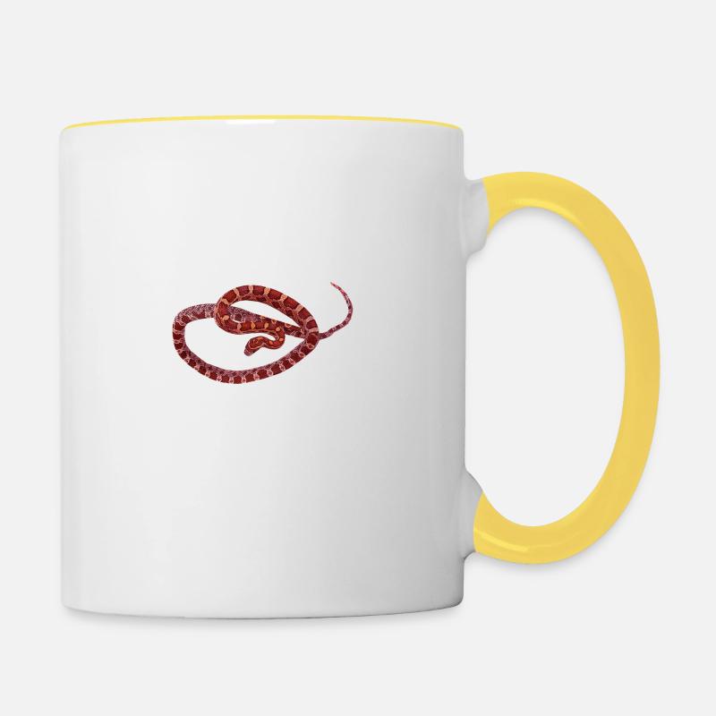 Schlange Kornnatter Reptil Geschenkidee - Tasse zweifarbig - Weiß/Gelb