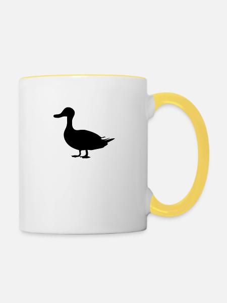 Ente - Tasse zweifarbig - Weiß/Gelb