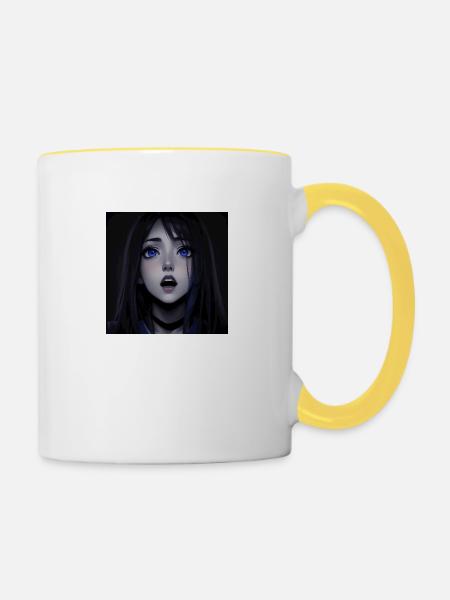 Fluch - Tasse zweifarbig - Weiß/Gelb