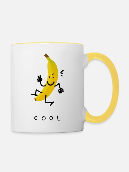 kühler Banana - Tasse zweifarbig - Weiß/Gelb