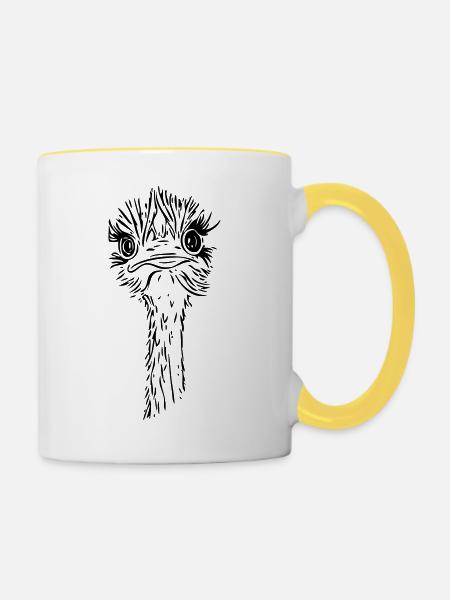 emu 2 - Tasse zweifarbig - Weiß/Gelb