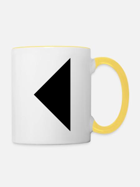 Dreieck - Tasse zweifarbig - Weiß/Gelb
