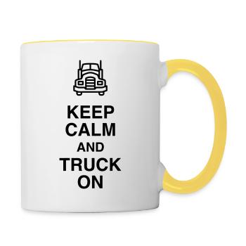 Trucker LKW Fahrer Routier Truck Camion Transport - Contrasting Mug - white/yellow - Right