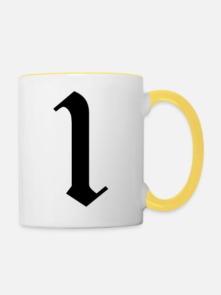 1 - Tasse zweifarbig - Weiß/Gelb