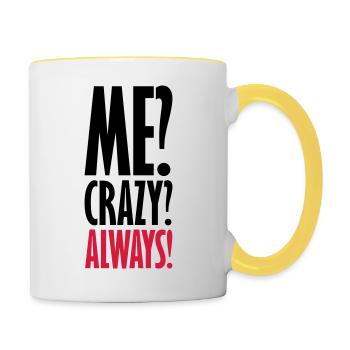 Moi fou toujours - Mug contrasté - blanc/jaune - Droite