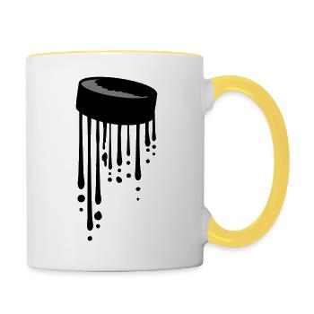 Puck Drops Graffiti - Mug contrasté - blanc/jaune - Droite