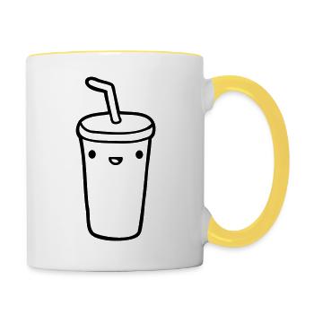 Mug De pour le visage - Mug contrasté - blanc/jaune - Droite