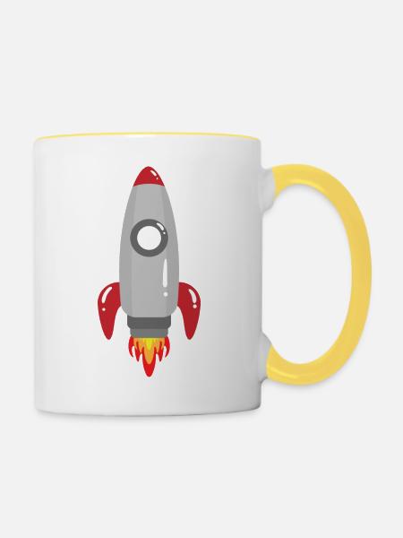 Rackete - Tasse zweifarbig - Weiß/Gelb