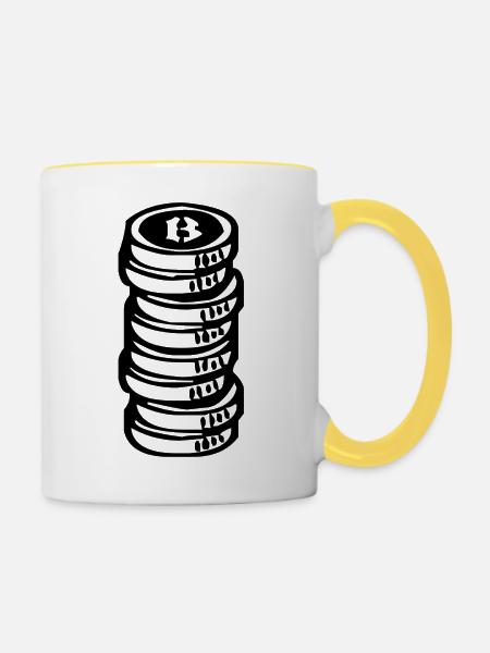 Bitcoin-Wirtschaft - Tasse zweifarbig - Weiß/Gelb