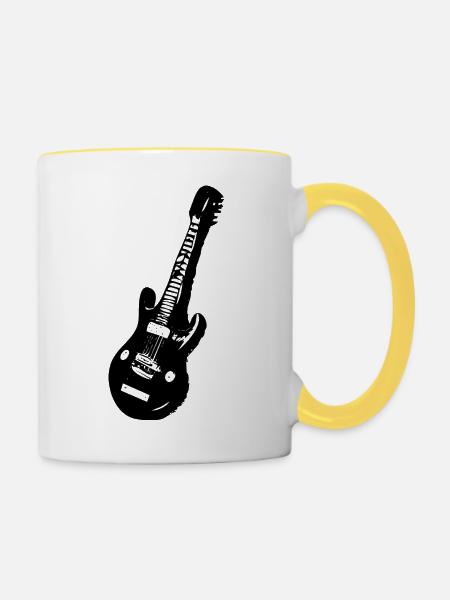 Elektrogitarre - Tasse zweifarbig - Weiß/Gelb