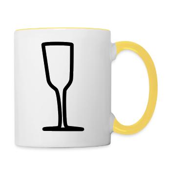 sektglas 1 - Tasse zweifarbig - Weiß/Gelb - Rechts