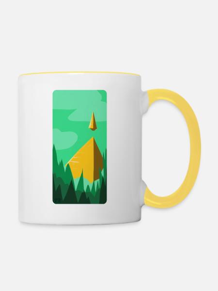 Multi-Pyramide - Tasse zweifarbig - Weiß/Gelb