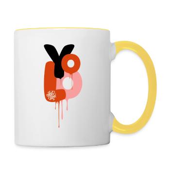 Yolo you only live once - Graffiti Styles - Contrasting Mug - white/yellow - Right