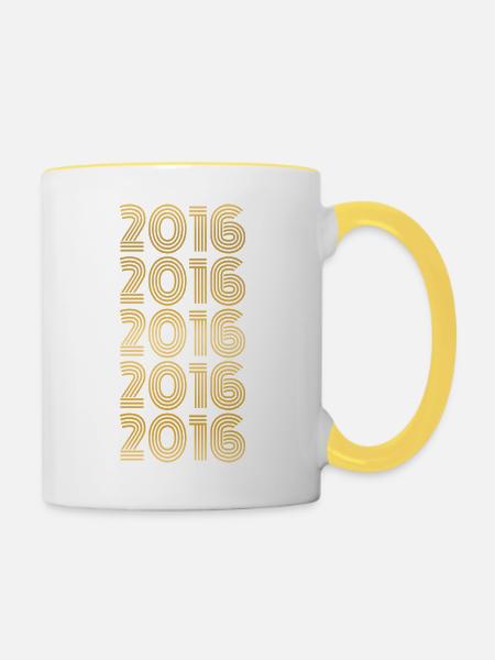 Lover 2016 - Tasse zweifarbig - Weiß/Gelb