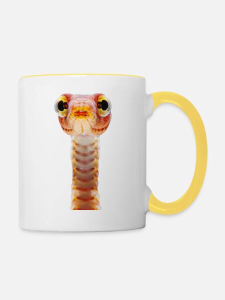Wurm - Tasse zweifarbig - Weiß/Gelb