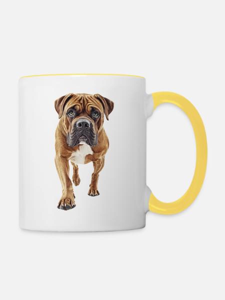 Bullmastiff - Tasse zweifarbig - Weiß/Gelb