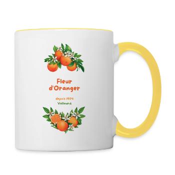Fleur d'Oranger Citrine Vintage Vallauris 1904 - Mug contrasté - blanc/jaune - Droite