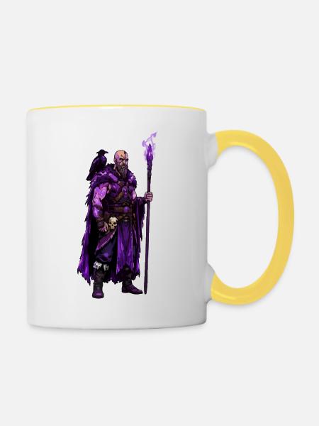 wikinger-warrior-rabe - Tasse zweifarbig - Weiß/Gelb