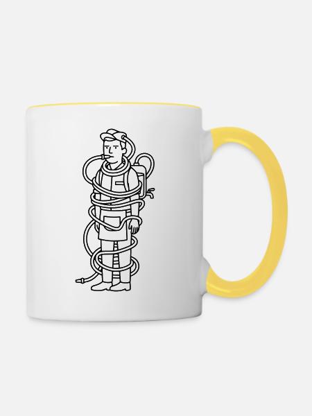 Bierverkäufer Fail Bier Trinkhelm  - Tasse zweifarbig - Weiß/Gelb