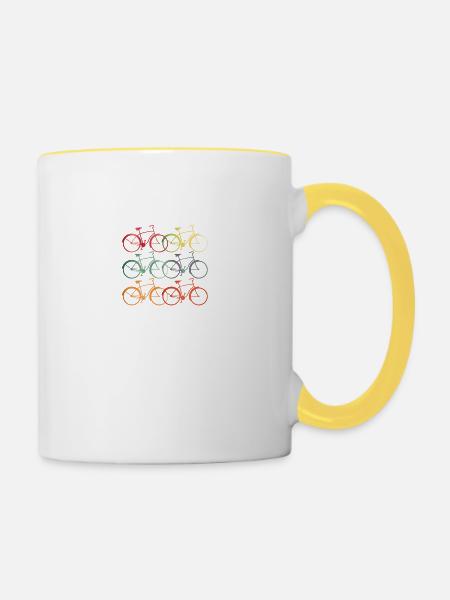bikes - Tasse zweifarbig - Weiß/Gelb