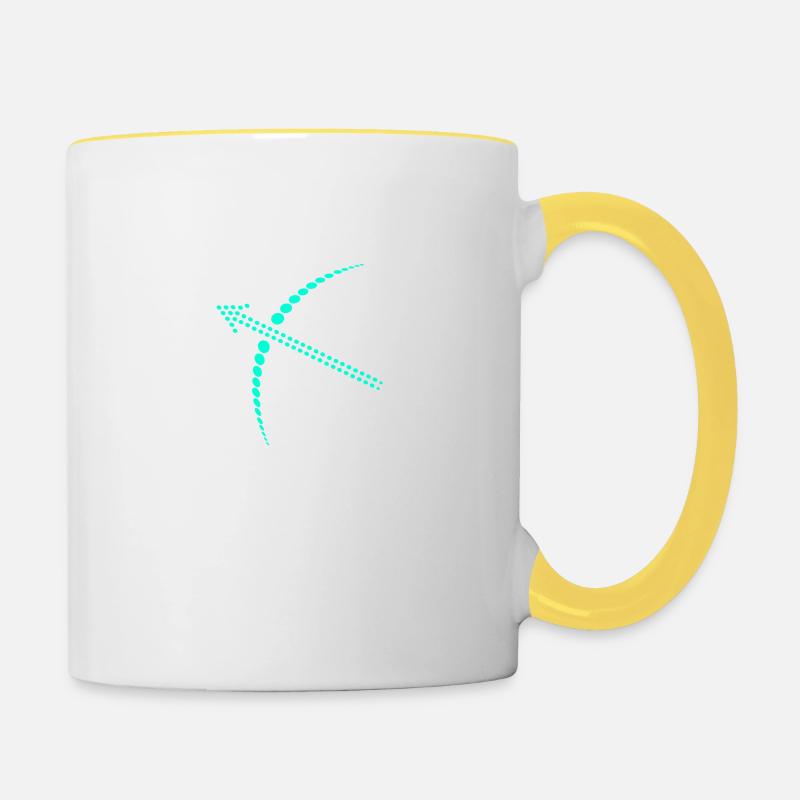 Bow and arrow - Contrasting Mug - white/yellow