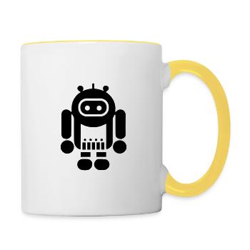 Petit robot - Mug contrasté - blanc/jaune - Droite