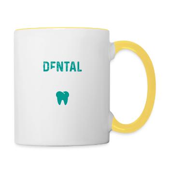 dental königin zahnärztin - Tasse zweifarbig - Weiß/Gelb - Rechts