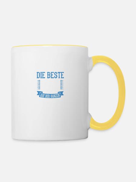 Beste Oma der Welt - Tasse zweifarbig - Weiß/Gelb