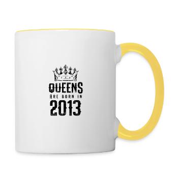 born in 2013 - Tasse zweifarbig - Weiß/Gelb - Rechts