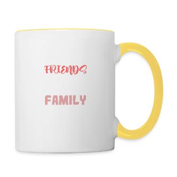 devenir amis famille - Mug contrasté - blanc/jaune - Droite