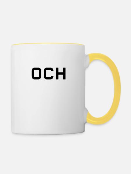 Och - Tasse zweifarbig - Weiß/Gelb