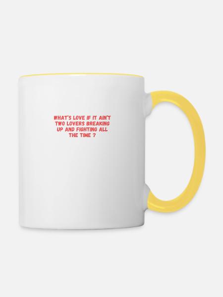 Was ist Liebe? - Tasse zweifarbig - Weiß/Gelb