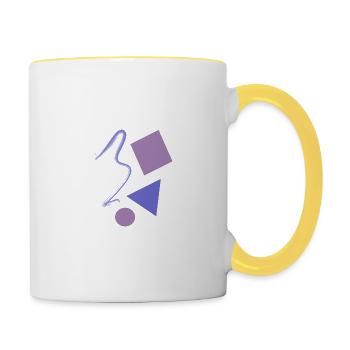 Abstract Design: Connection - Contrasting Mug - white/yellow - Right