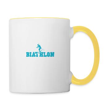 biathlon sport - Tasse zweifarbig - Weiß/Gelb - Rechts