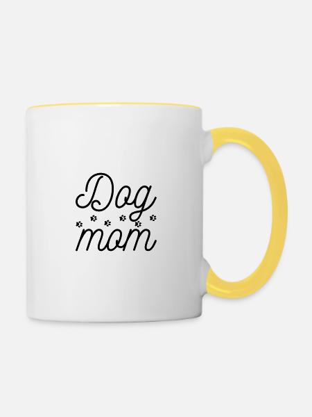 Hunde Mama - Tasse zweifarbig - Weiß/Gelb