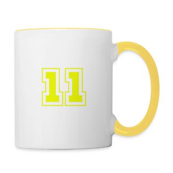 11 Number symbol - Contrasting Mug - white/yellow - Right