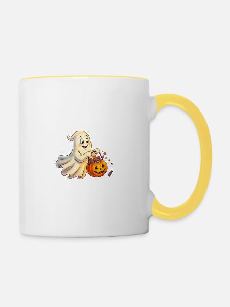 klassischer Geist - Tasse zweifarbig - Weiß/Gelb