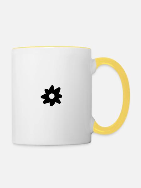 Blume Blumendesign Blumenkranz - Tasse zweifarbig - Weiß/Gelb