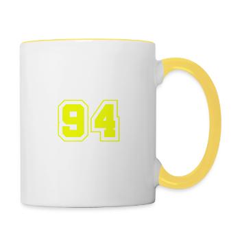 94 Number Symbol - Contrasting Mug - white/yellow - Right
