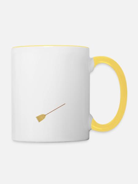 Ab 250 km / h Zieht Mein Besen Etwas nach rechts H - Tasse zweifarbig - Weiß/Gelb